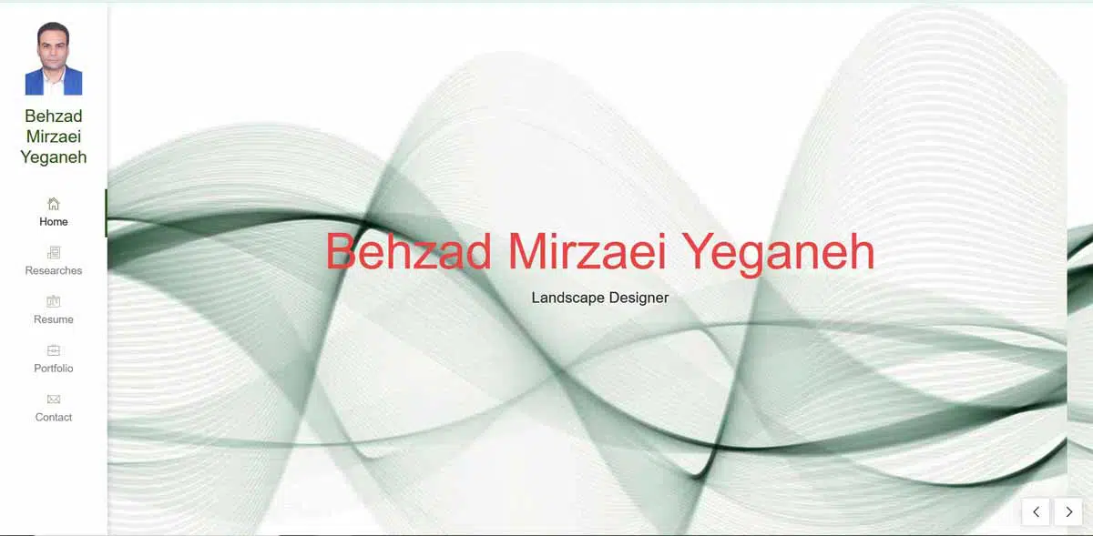 نمونه سایت رزومه معماری